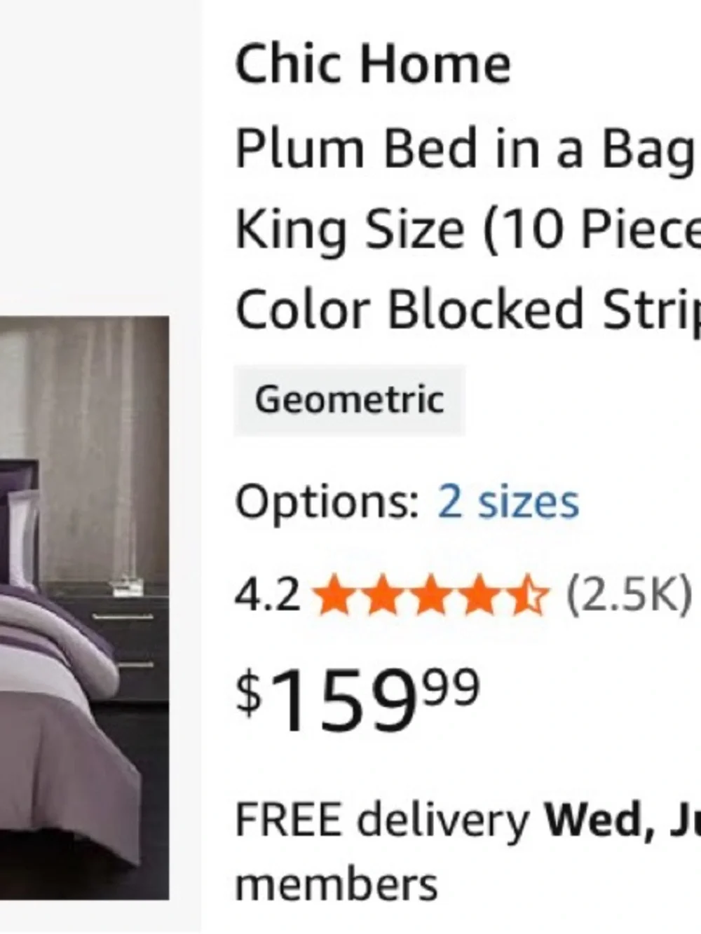 Ayelet 10-Piece Comforter Set in Mauve/Purple by